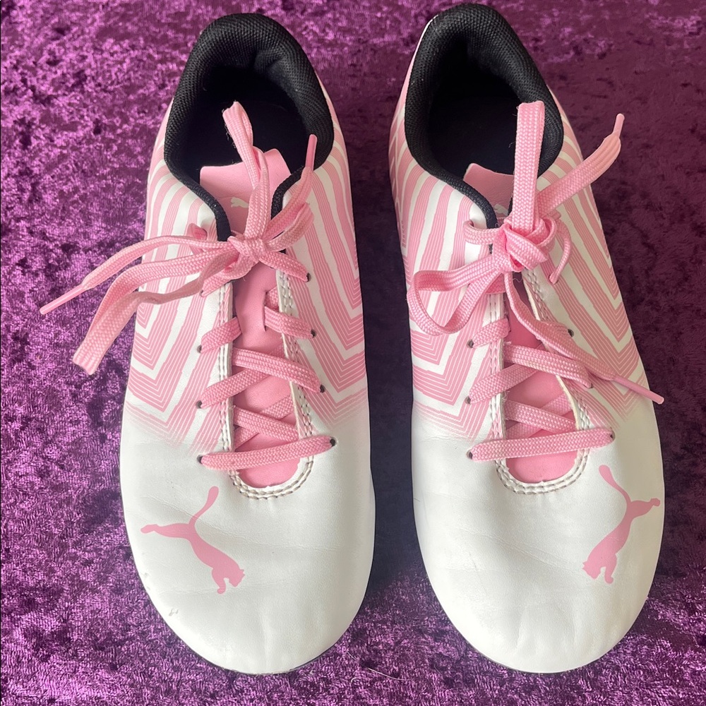 Puma Pink and White Athletic Cleats
